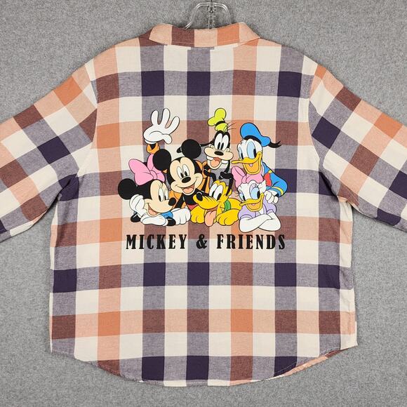 Disney Mickey Mouse and Friends Women's Shirt Flannel Button Up Long Sleeve L - Picture 1 of 9